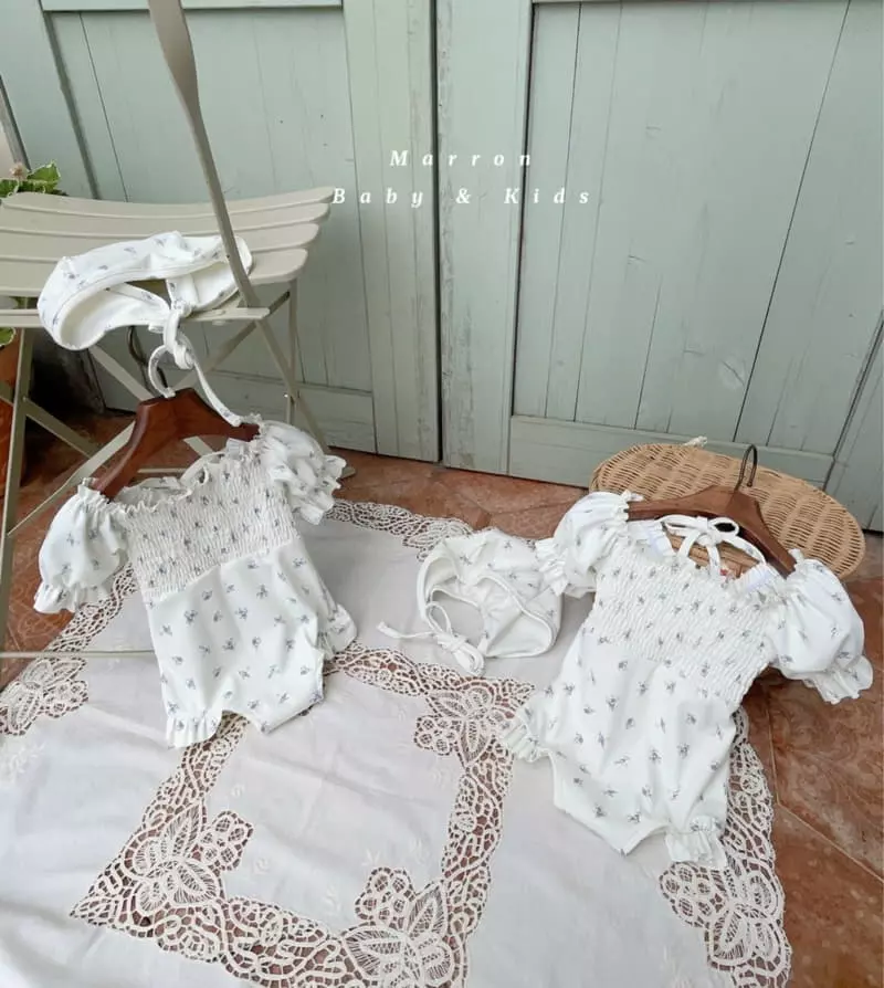 Marron Kid - Korean Children Fashion - #prettylittlegirls - Flower Swimwear - 6