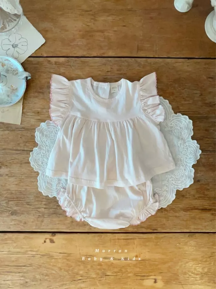 Marron Kid - Korean Children Fashion - #minifashionista - Bebe Ice Top Bottom Set - 4