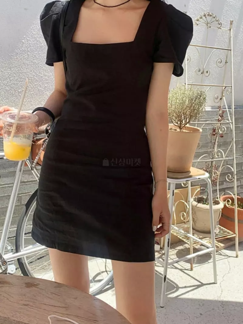 Marron - Korean Women Fashion - #momslook - Linen Square One-piece