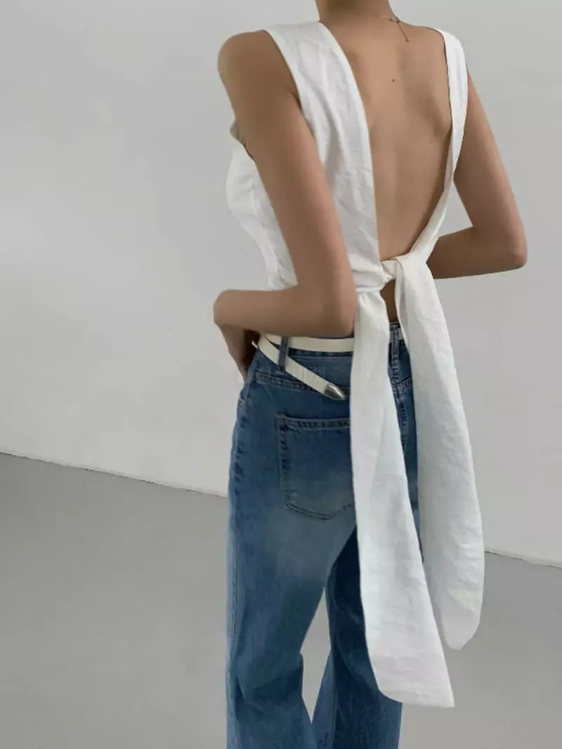 Marron - Korean Women Fashion - #womensfashion - Knot Blouse - 5
