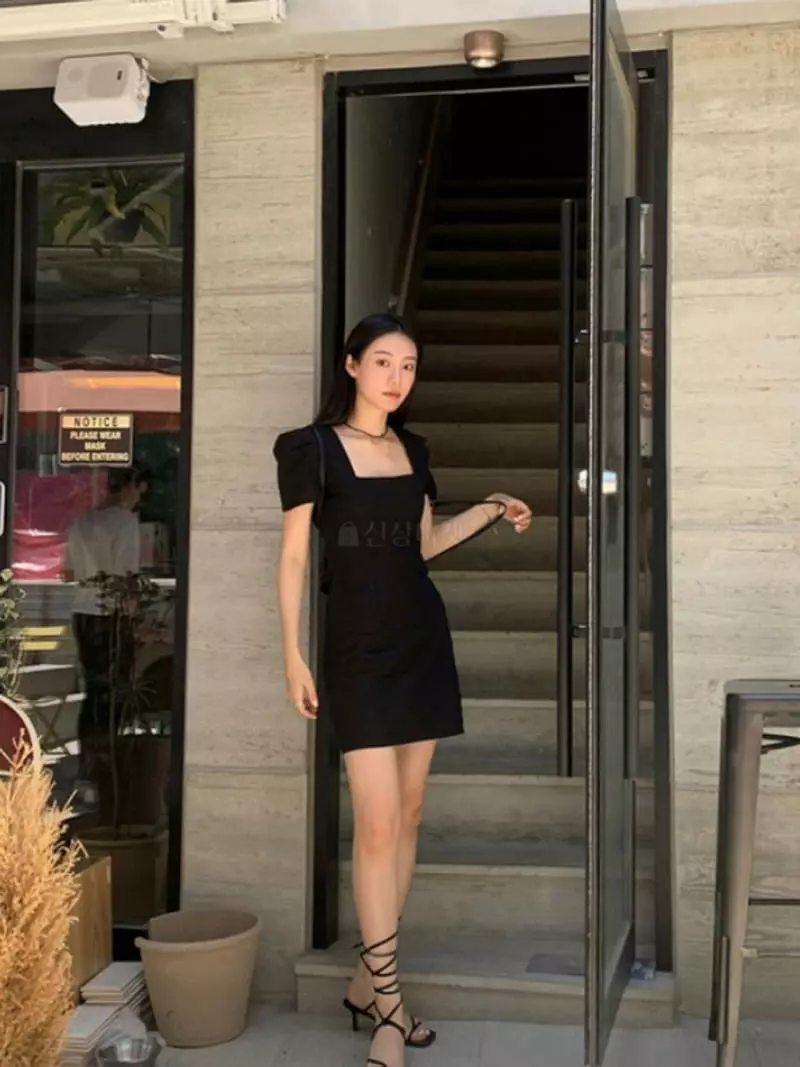 Marron - Korean Women Fashion - #momslook - Linen Square One-piece - 4