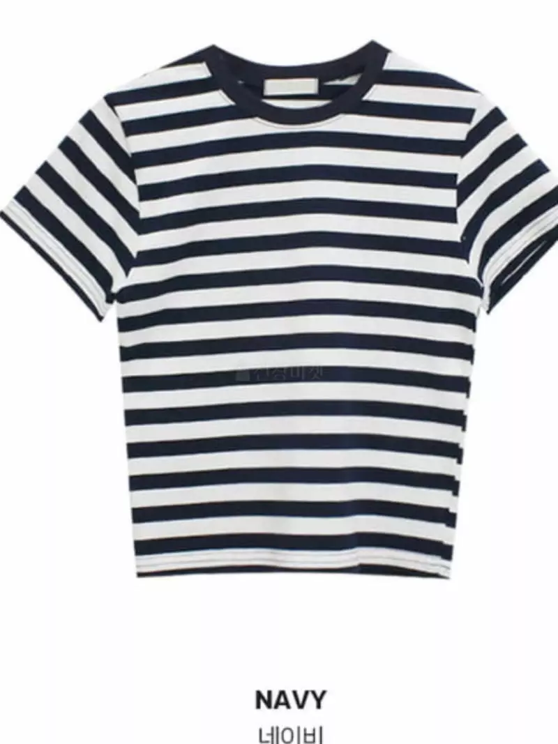 Marron - Korean Women Fashion - #momslook - Stripes Tee - 4