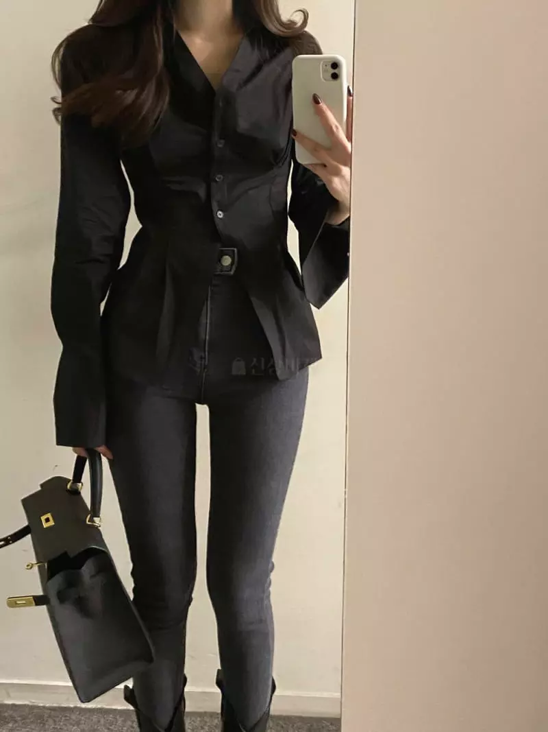 Marron - Korean Women Fashion - #womensfashion - Dart Shirt - 3