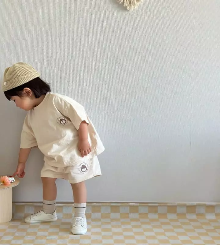Martin - Korean Children Fashion - #childrensboutique - Bear Top Bottom Set - 5