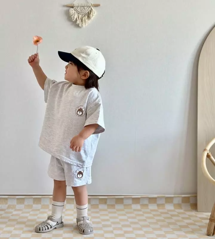 Martin - Korean Children Fashion - #kidsstore - Bear Top Bottom Set - 10