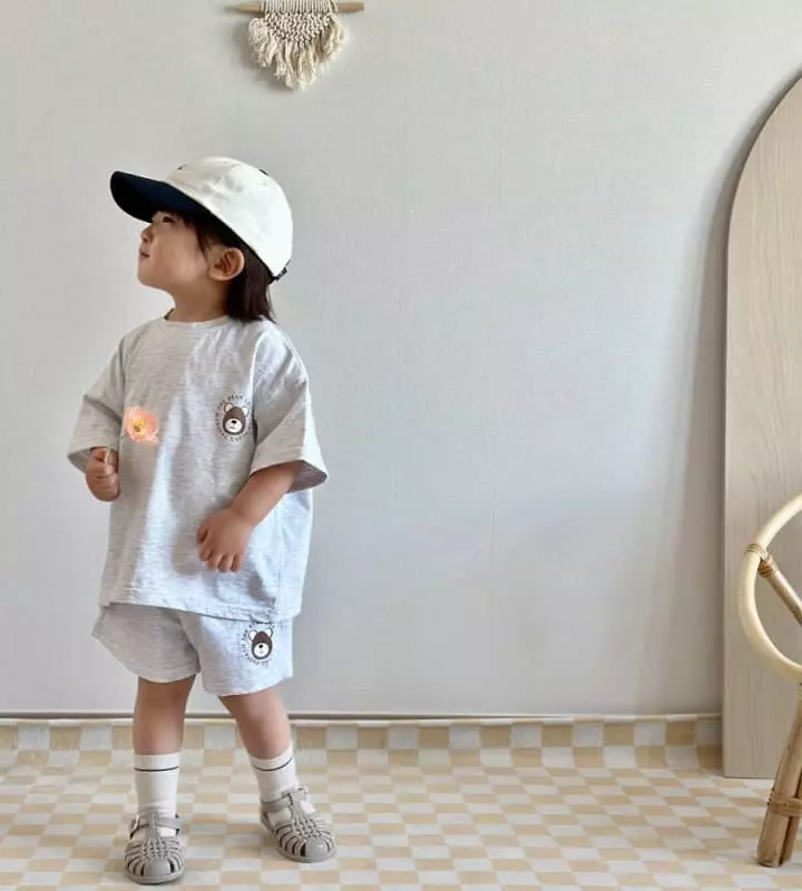 Martin - Korean Children Fashion - #kidzfashiontrend - Bear Top Bottom Set - 11