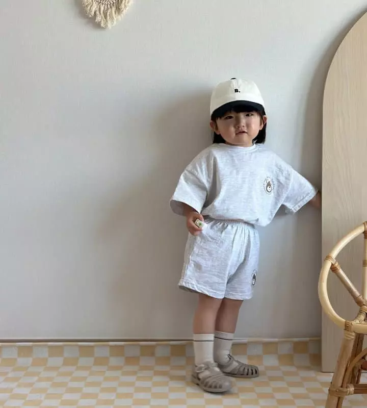 Martin - Korean Children Fashion - #todddlerfashion - Bear Top Bottom Set