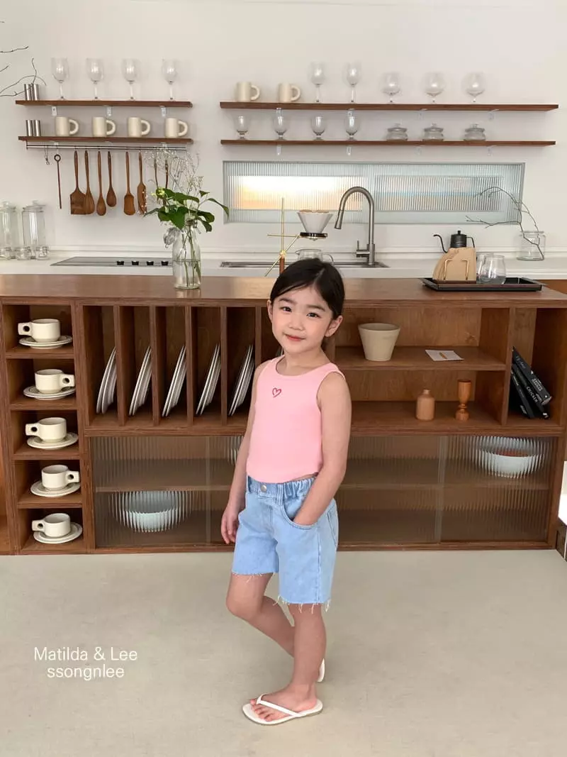 Matilda & Lee - Korean Children Fashion - #childrensboutique - Heart Rib Sleeveless - 3