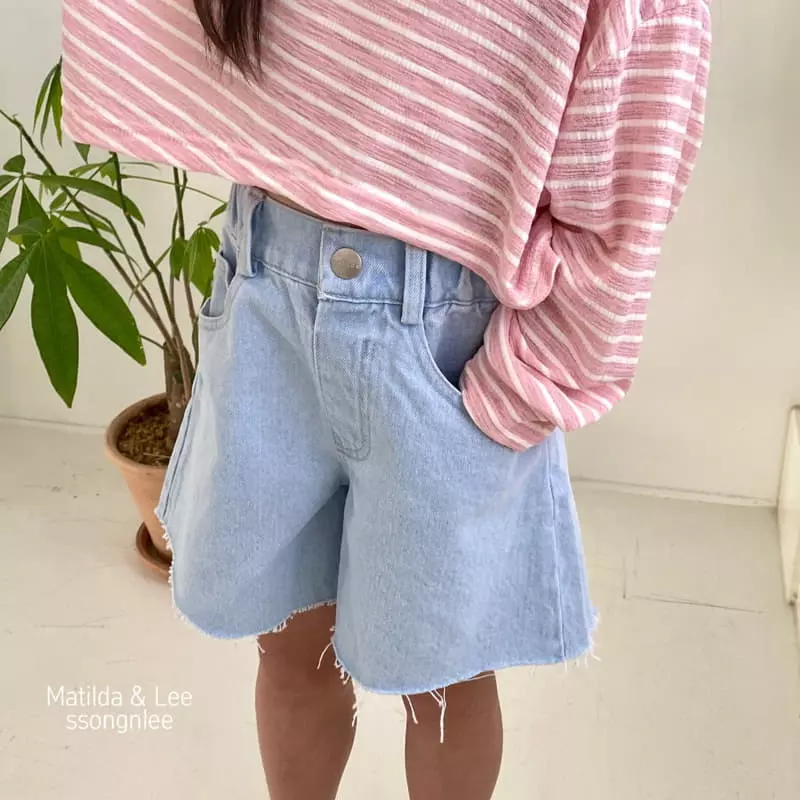 Matilda & Lee - Korean Children Fashion - #childrensboutique - Wide Denim Shorts - 12