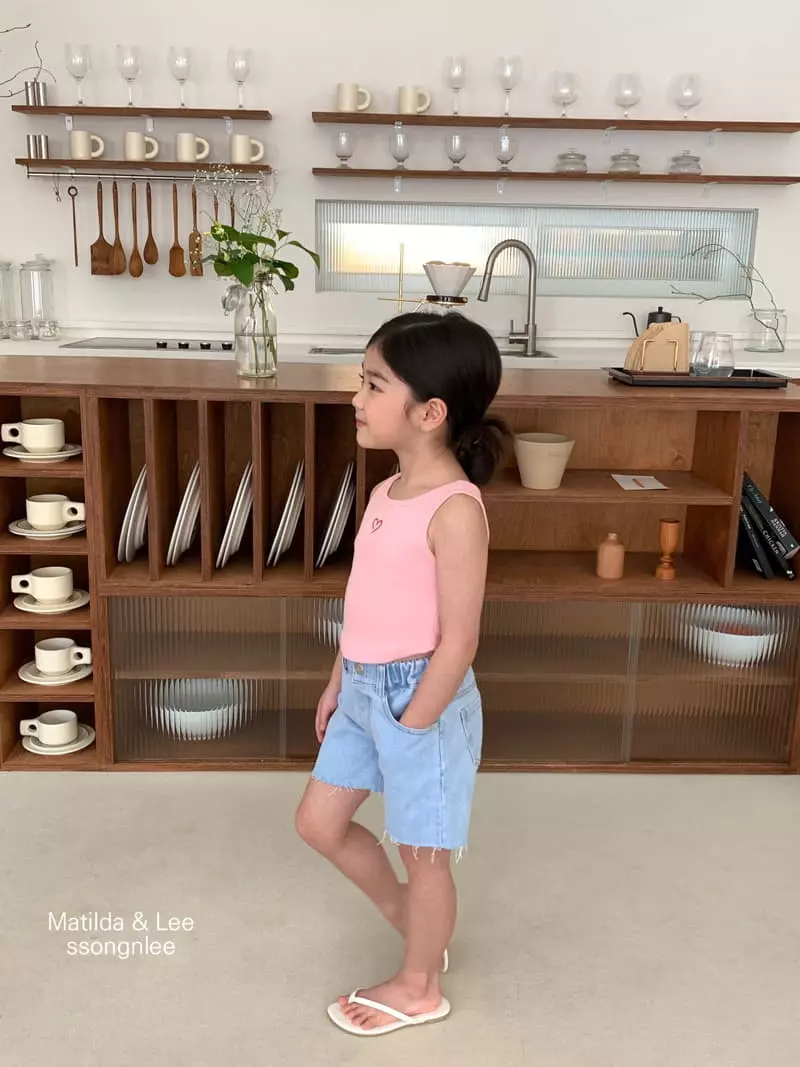 Matilda & Lee - Korean Children Fashion - #childrensboutique - Heart Rib Sleeveless - 4