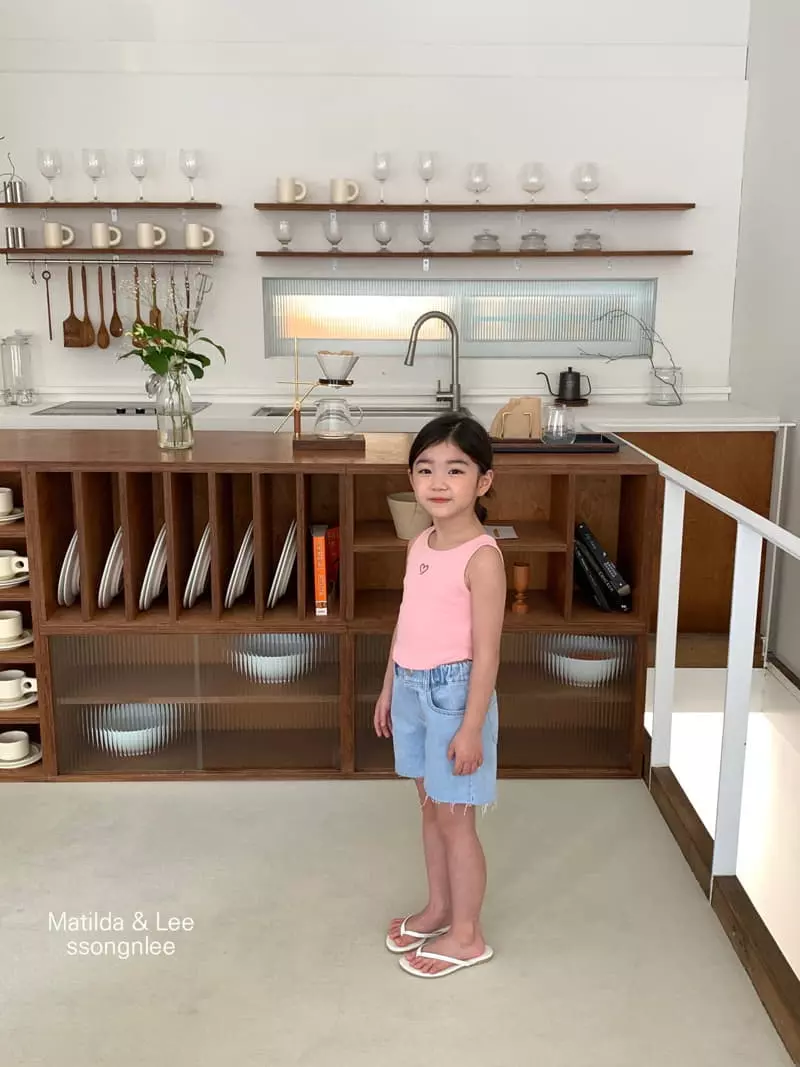 Matilda & Lee - Korean Children Fashion - #kidsshorts - Heart Rib Sleeveless - 7
