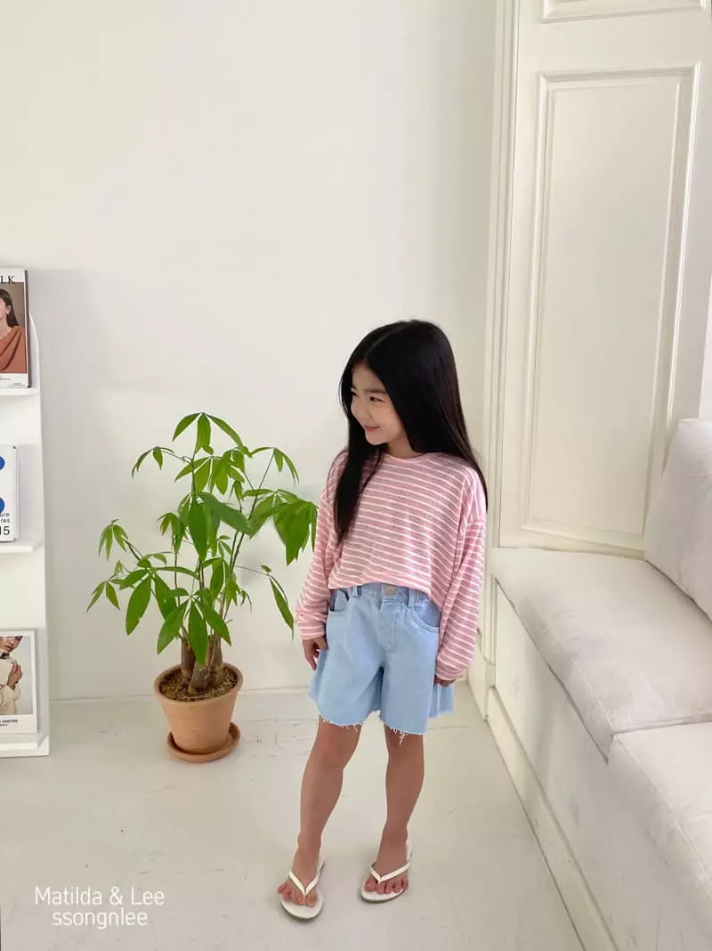 Matilda & Lee - Korean Children Fashion - #kidsshorts - Wide Denim Shorts - 2