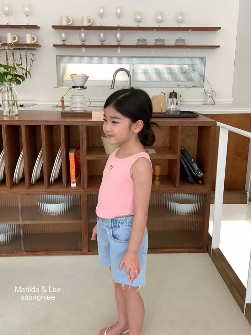 Matilda & Lee - Korean Children Fashion - #kidsstore - Heart Rib Sleeveless - 8