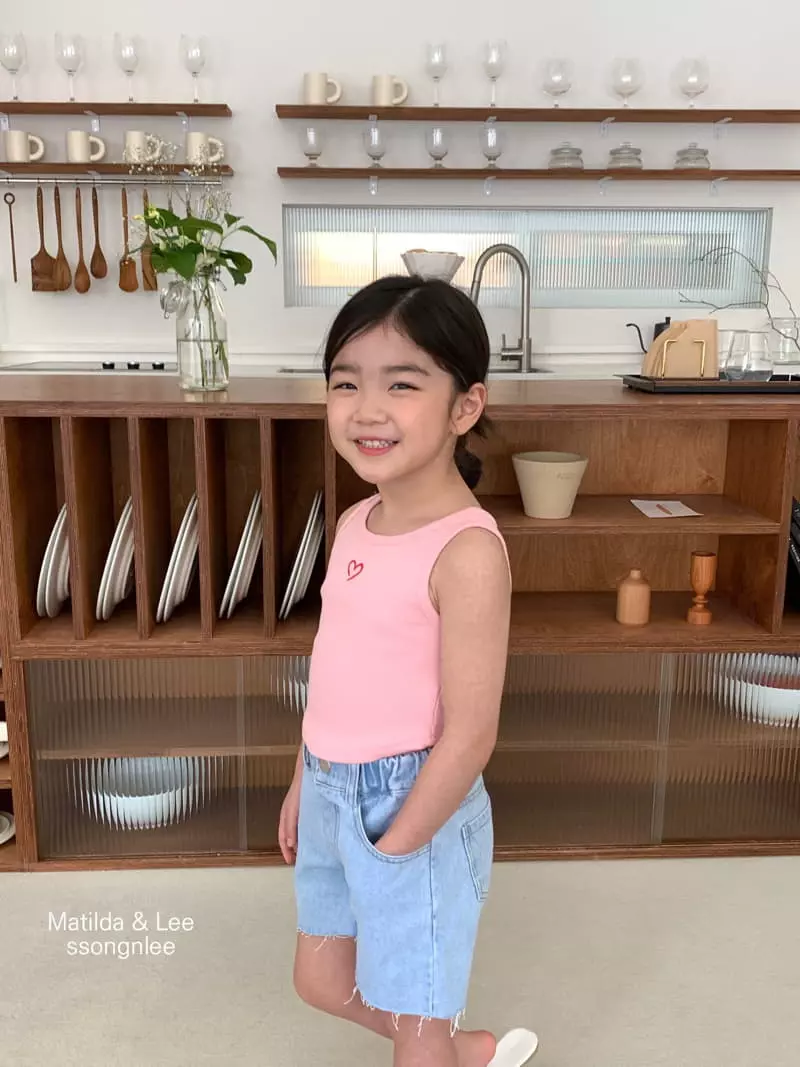 Matilda & Lee - Korean Children Fashion - #magicofchildhood - Heart Rib Sleeveless - 12
