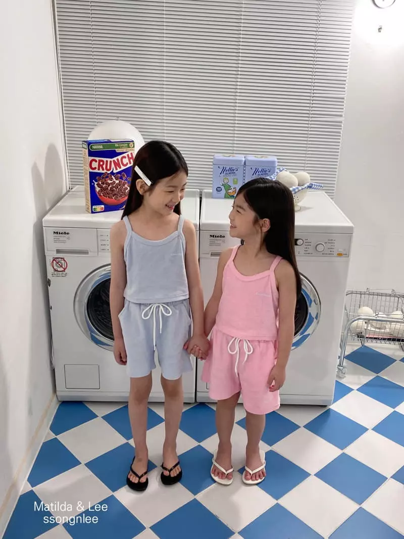 Matilda & Lee - Korean Children Fashion - #magicofchildhood - Terry Sleeveless Top Bottom Set - 10