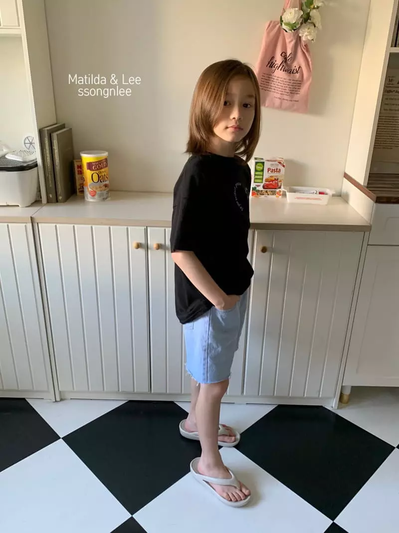 Matilda & Lee - Korean Children Fashion - #minifashionista - Label Denim Shorts - 7