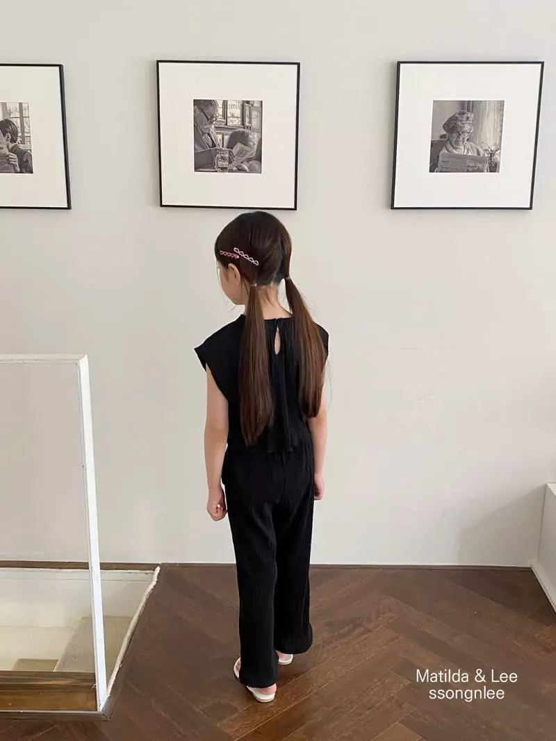 Matilda & Lee - Korean Children Fashion - #minifashionista - Love Wrinkle Top Bottom Set - 3