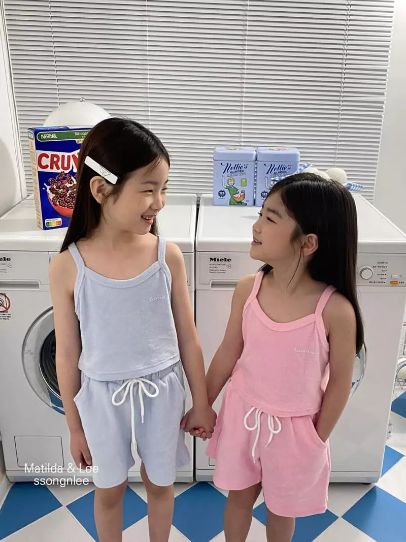 Matilda & Lee - Korean Children Fashion - #prettylittlegirls - Terry Sleeveless Top Bottom Set - 12