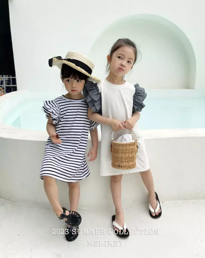 Melikey - Korean Children Fashion - #childofig - Stripes Frill One-piece - 5