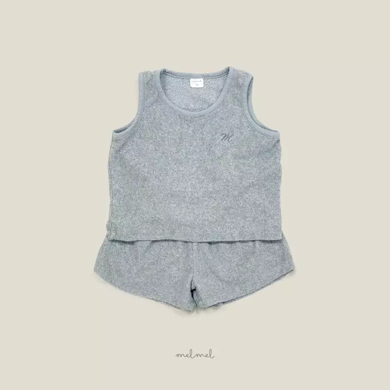 Melmel - Korean Children Fashion - #discoveringself - M Terry Top Bottom Set - 4