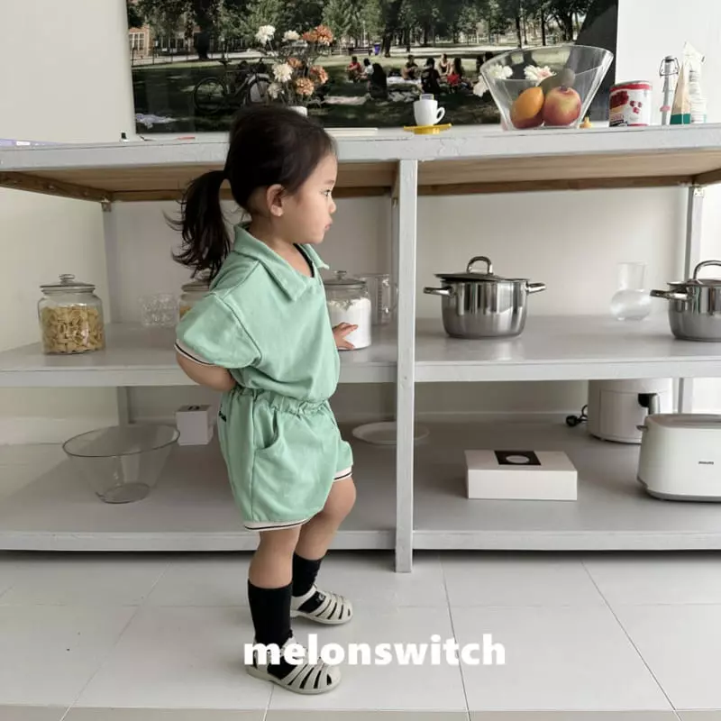 Melon Switch - Korean Children Fashion - #kidsshorts - Home Collar Top Bottom Set - 9