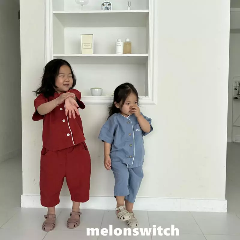 Melon Switch - Korean Children Fashion - #littlefashionista - Cream Linen Top Bottom Set - 8