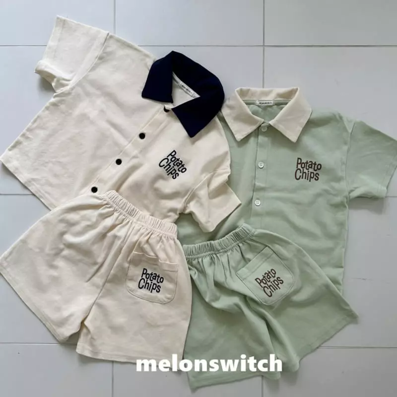 Melon Switch - Korean Children Fashion - #toddlerclothing - Potata Chip Top Bottom Set - 10