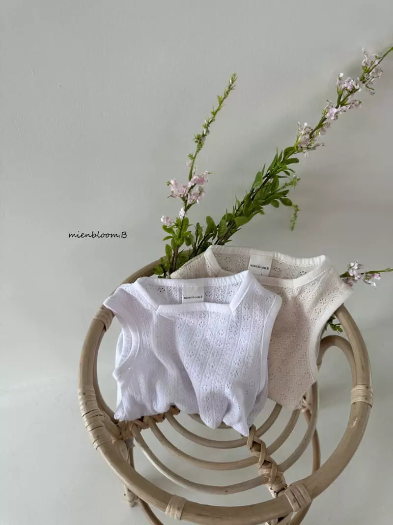 Mienbloom B - Korean Baby Fashion - #smilingbaby - Baby Creamy Knit Bodysuit - 4