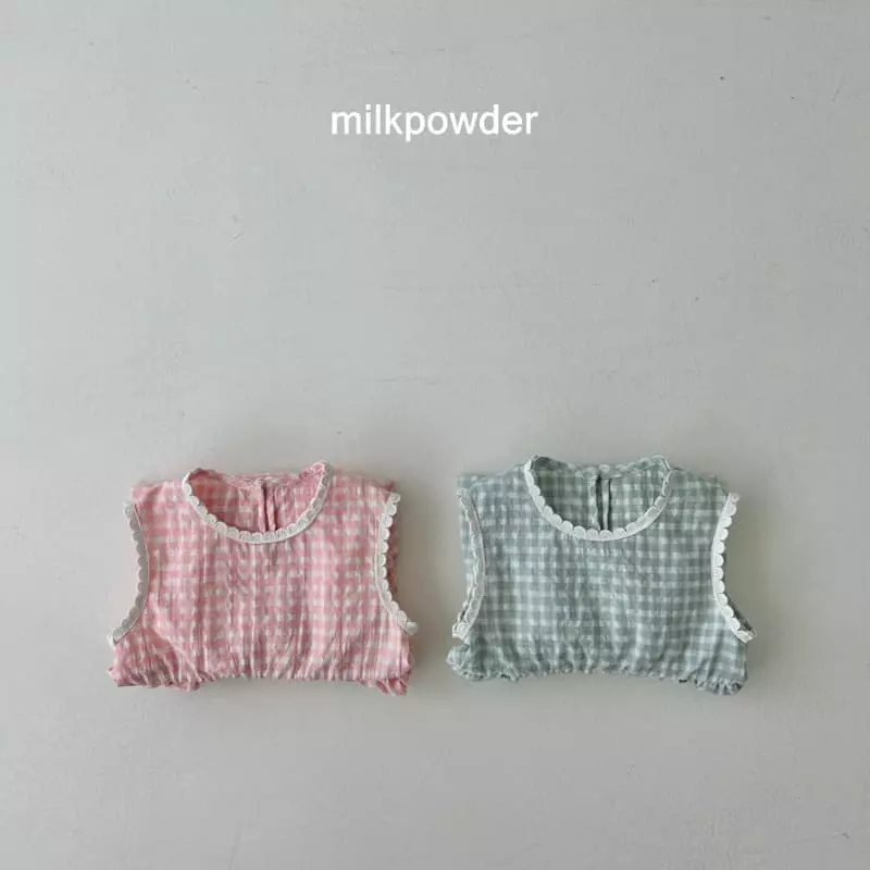 Milk Powder - Korean Children Fashion - #fashionkids - Check One-piece - 5