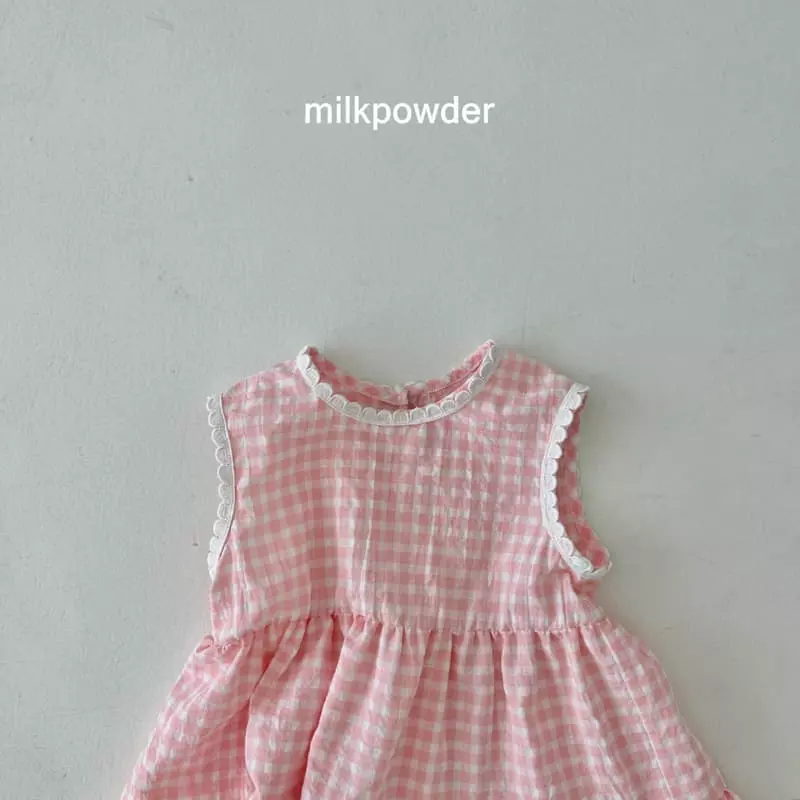 Milk Powder - Korean Children Fashion - #littlefashionista - Check One-piece - 10