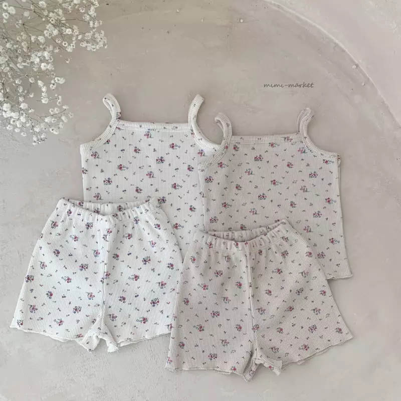 Mimi Market - Korean Baby Fashion - #onlinebabyboutique - Flower Sleevless Top Bottom Set - 10