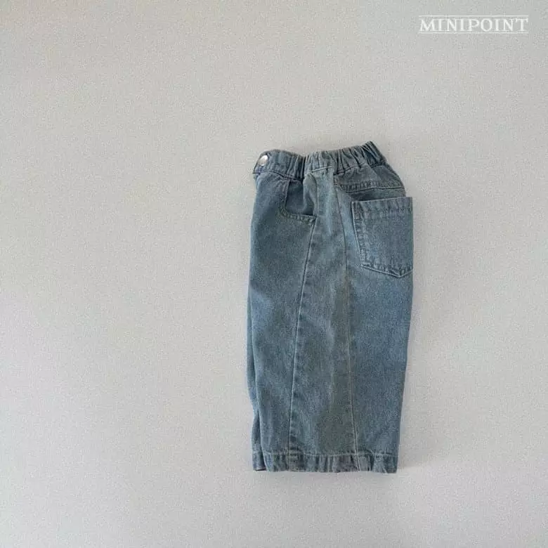 Minipoint - Korean Children Fashion - #kidsshorts - Wide Blue Jeans - 5