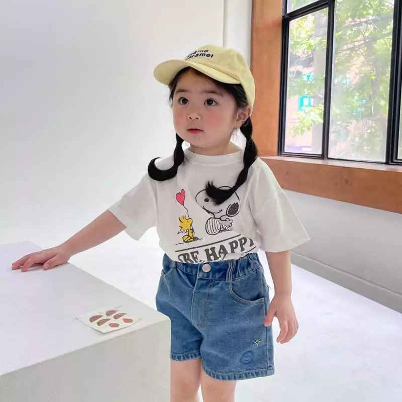 Momo Ann - Korean Children Fashion - #magicofchildhood - Smile Jeans Shorts - 2