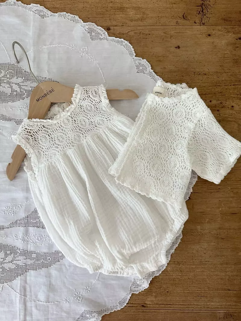Monbebe - Korean Baby Fashion - #babyboutiqueclothing - Milk Cream Bodysuit - 4