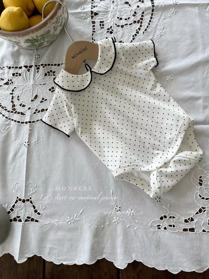 Monbebe - Korean Baby Fashion - #onlinebabyboutique - S Collar Bodysuit - 2