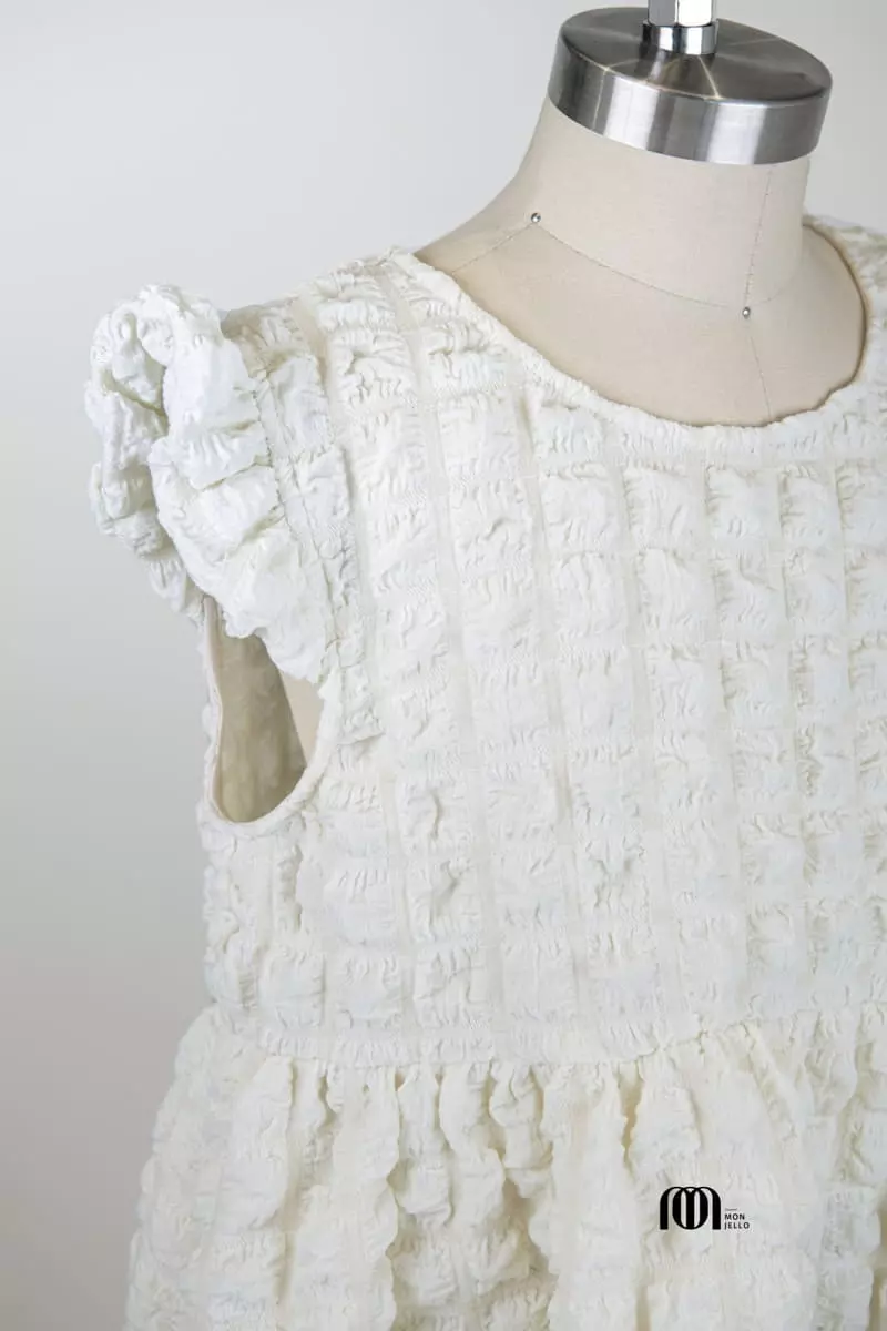 Monjello - Korean Children Fashion - #childrensboutique - Embossing One-piece - 3