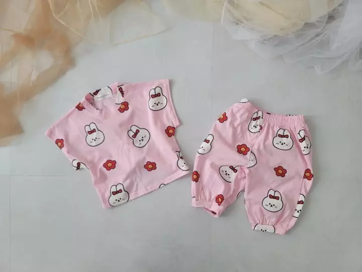 Moran - Korean Children Fashion - #littlefashionista - Rabbit Top Bottom Set - 4