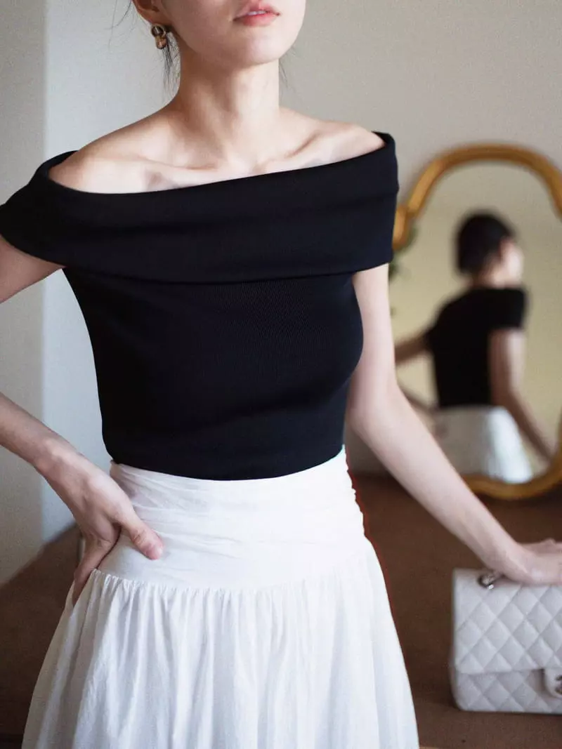 Nan - Korean Women Fashion - #momslook - Off SHOulder Top - 10