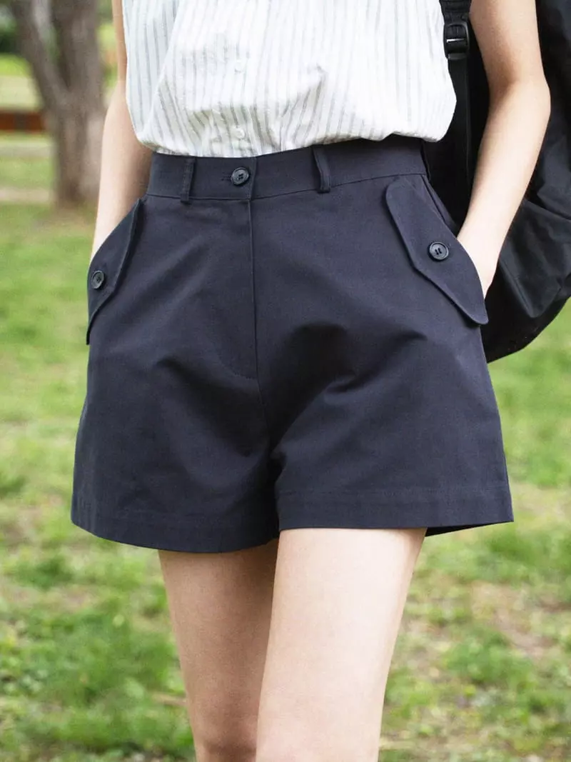 Nan - Korean Women Fashion - #thatsdarling - Tencel Flap Shorts - 12
