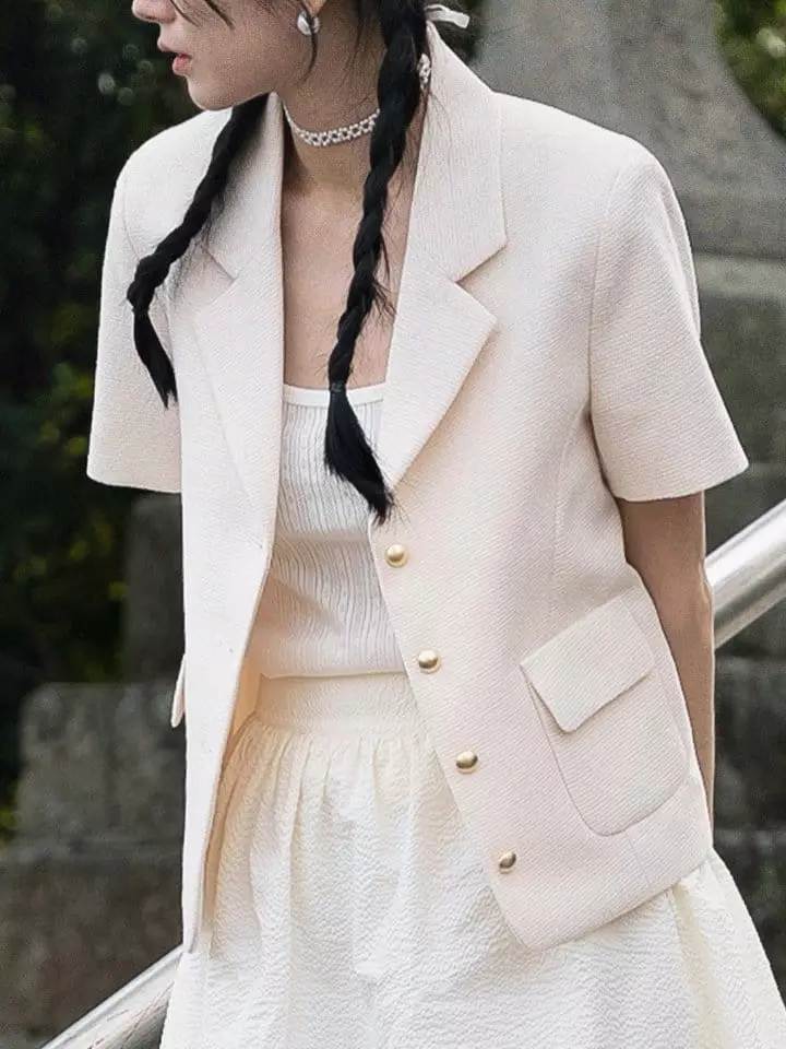Nan - Korean Women Fashion - #vintageinspired - Mode Twid Jacket