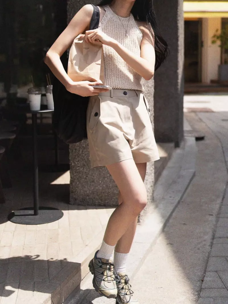Nan - Korean Women Fashion - #vintagekidsstyle - Tencel Flap Shorts - 7