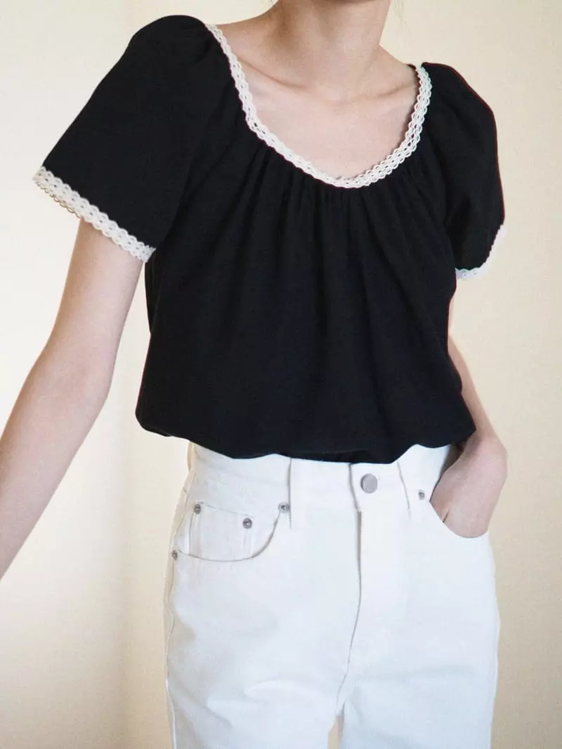 Nan - Korean Women Fashion - #womensfashion - Charollet Square Blouse - 6