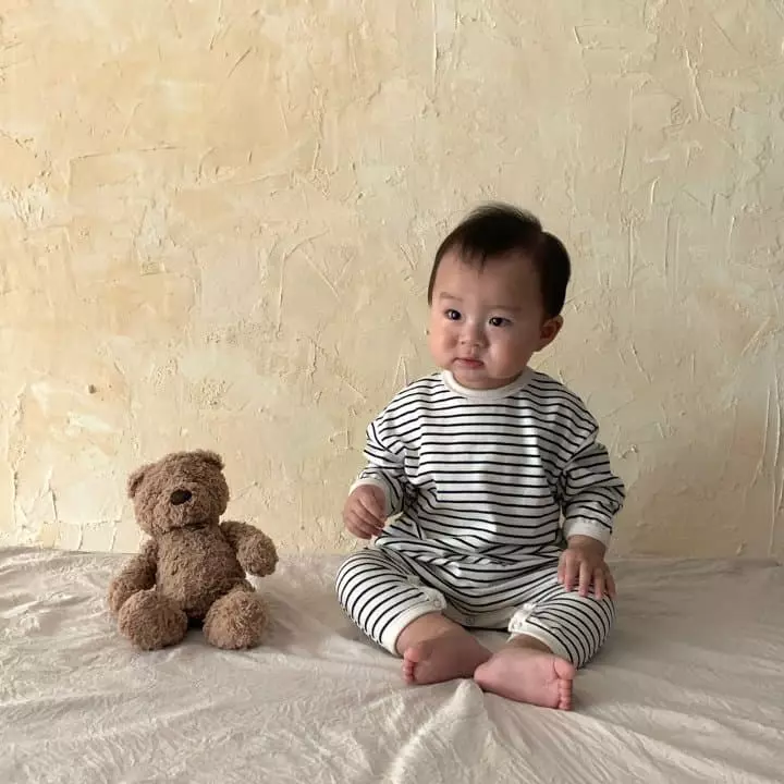 Night Bebe - Korean Baby Fashion - #babyboutique - Stripes Bodysuit