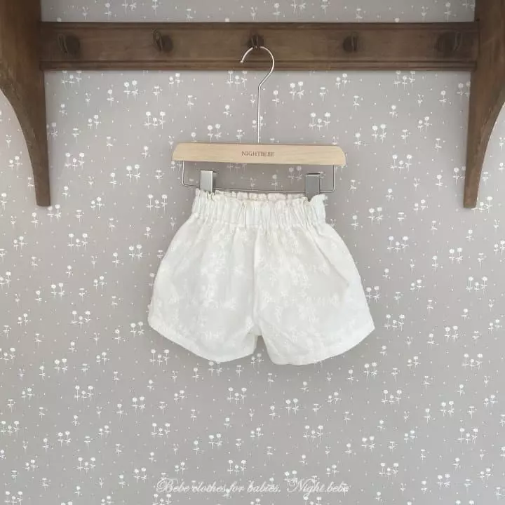Night Bebe - Korean Baby Fashion - #babyboutique - Flower Embroidery Shorts - 8