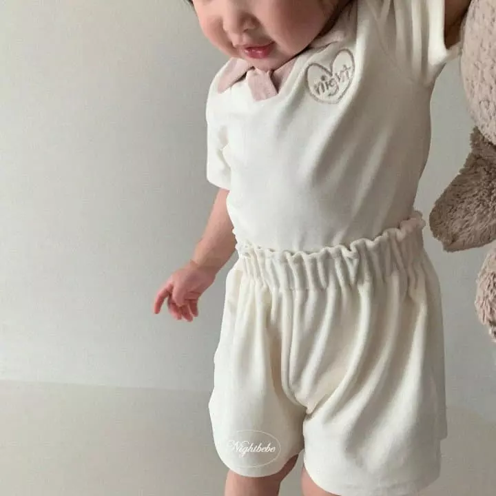 Night Bebe - Korean Baby Fashion - #babyclothing - Terry Night Top Bottom Set - 2