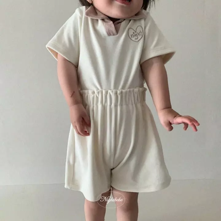 Night Bebe - Korean Baby Fashion - #babyfashion - Terry Night Top Bottom Set - 3