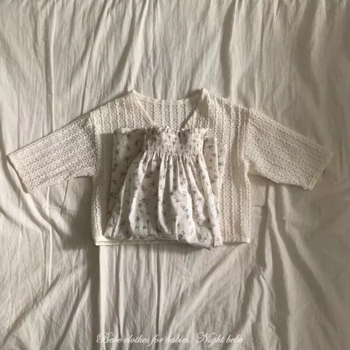 Night Bebe - Korean Baby Fashion - #babyfever - Flower Embrodiery Cardigan 0~3y - 5