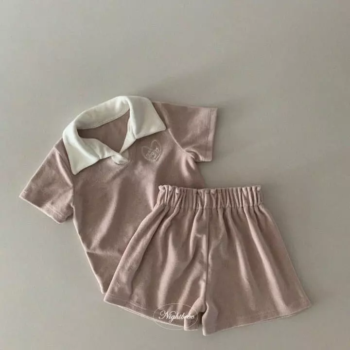 Night Bebe - Korean Baby Fashion - #babylifestyle - Terry Night Top Bottom Set - 6