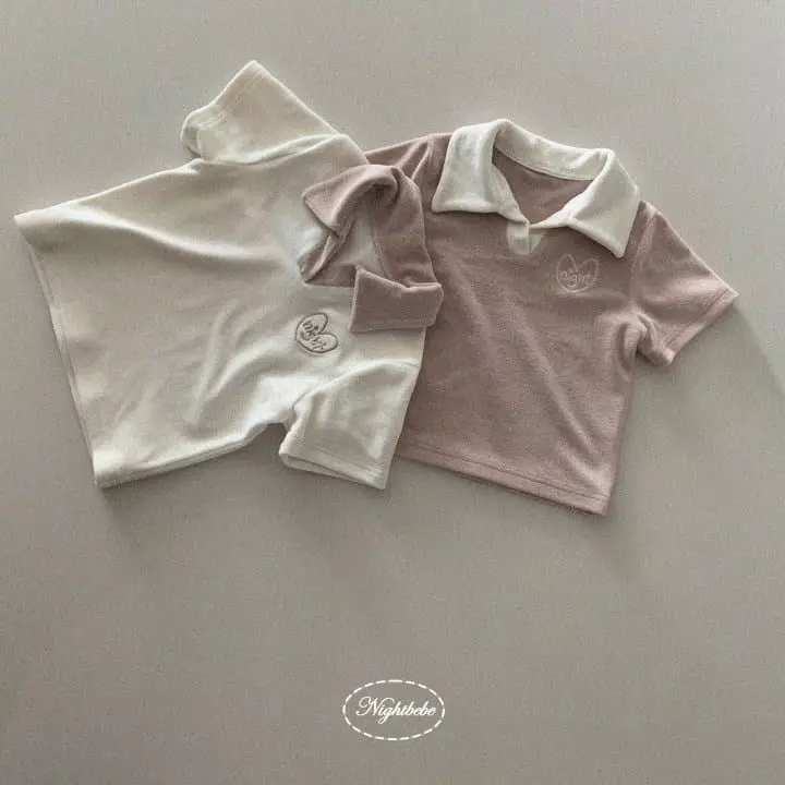 Night Bebe - Korean Baby Fashion - #babyoninstagram - Terry Night Top Bottom Set - 7