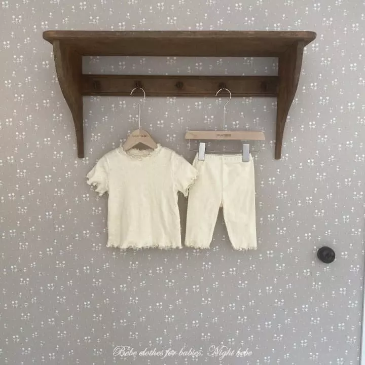 Night Bebe - Korean Baby Fashion - #babyoninstagram - Eyelet Top Bottom Sret - 12
